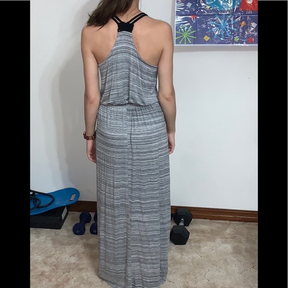 🆕⭐️Maxi Sundress🏖Gray w/Black Stretch Crochet🔆 - Picture 5 of 9